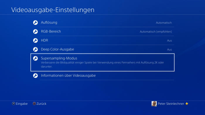 Das systemweite Supersampling gibt es nur auf der PS4 Pro. (Bild: Sony / Screenshot: Golem.de)